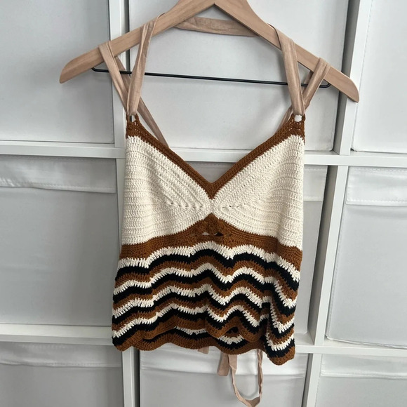 Stella Pardo Paris Miray Tie Back Crochet Tank - Picture 1 of 7